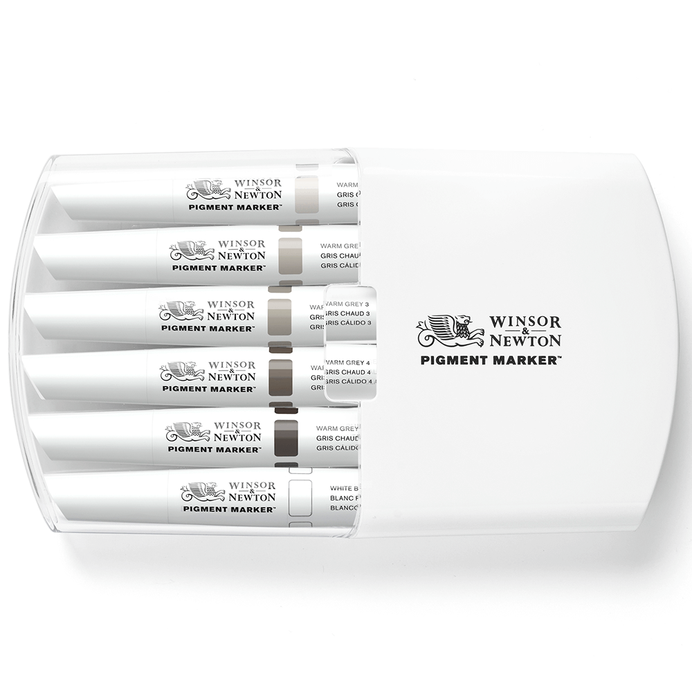 Marcador Pigment Marker Winsor & Newton Tons de Cinza